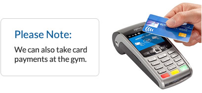 Card Payments now taken at the gym
